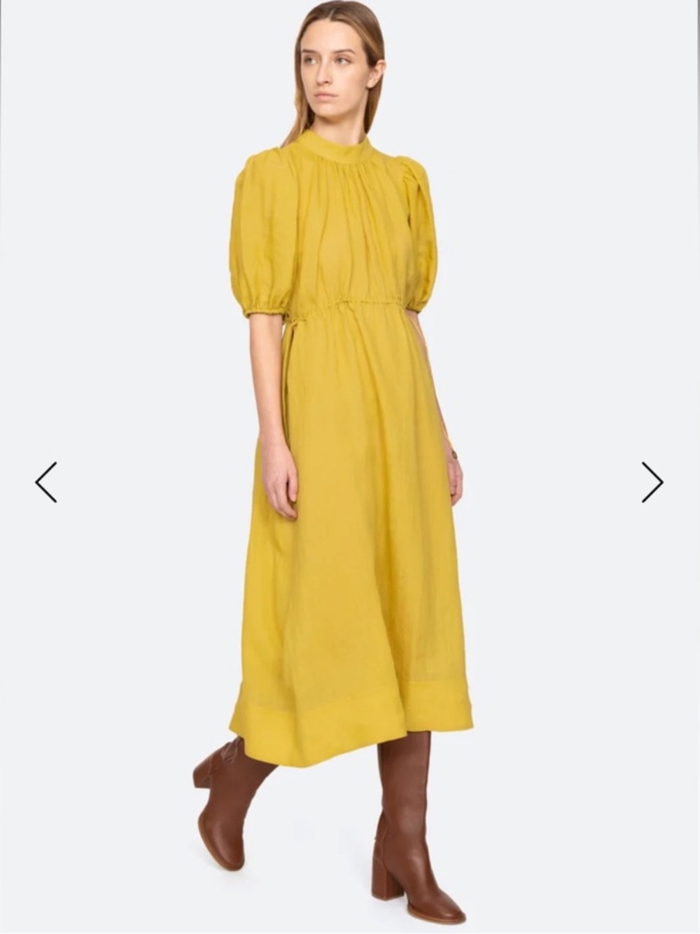 SEA NY Midi Puff-Sleeve Dress